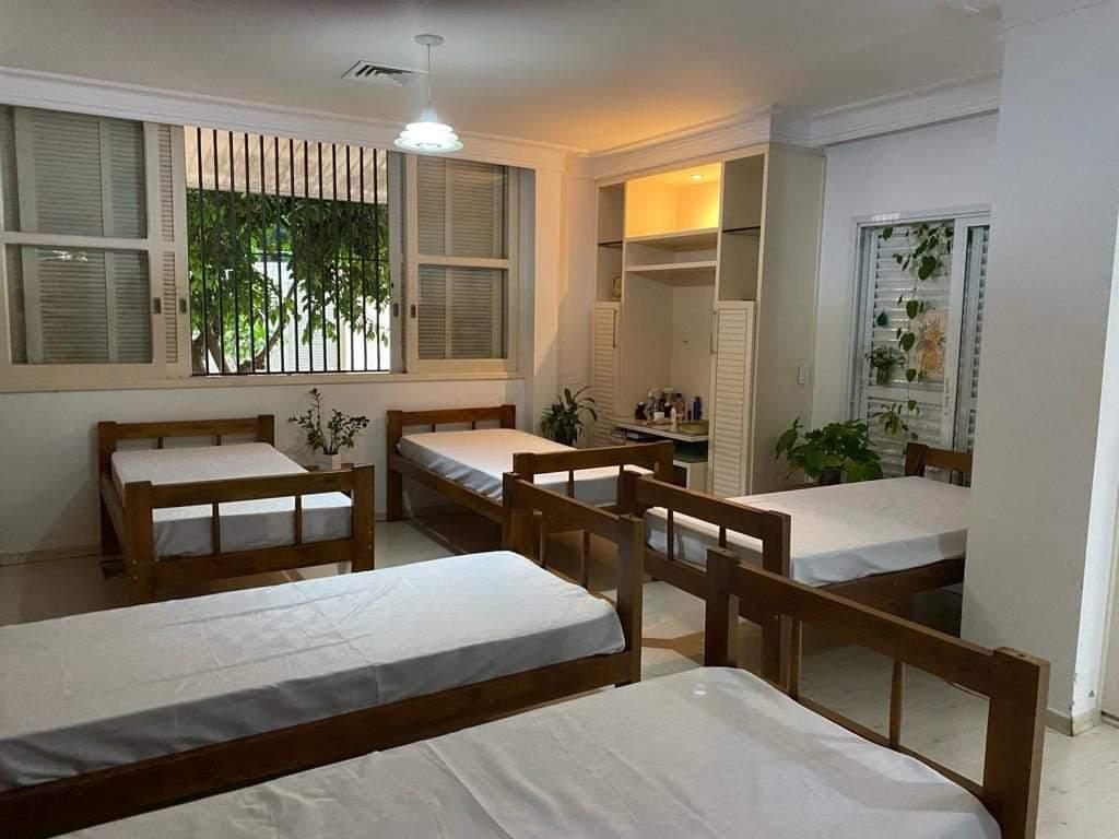 Quarto claro com plantas